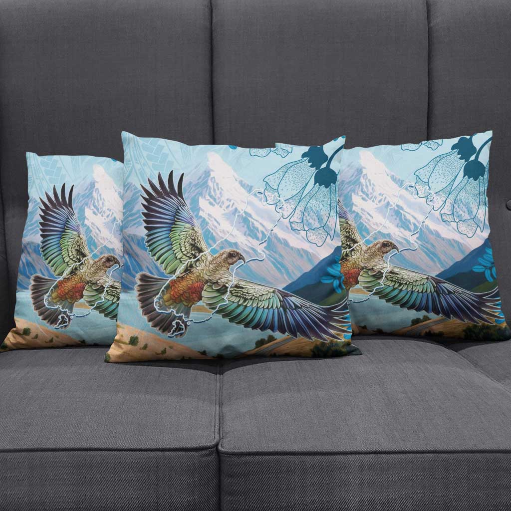 New Zealand South Island Pillow Cover Te Waipounamu Aoraki Kea Bird - Polynesian Pride