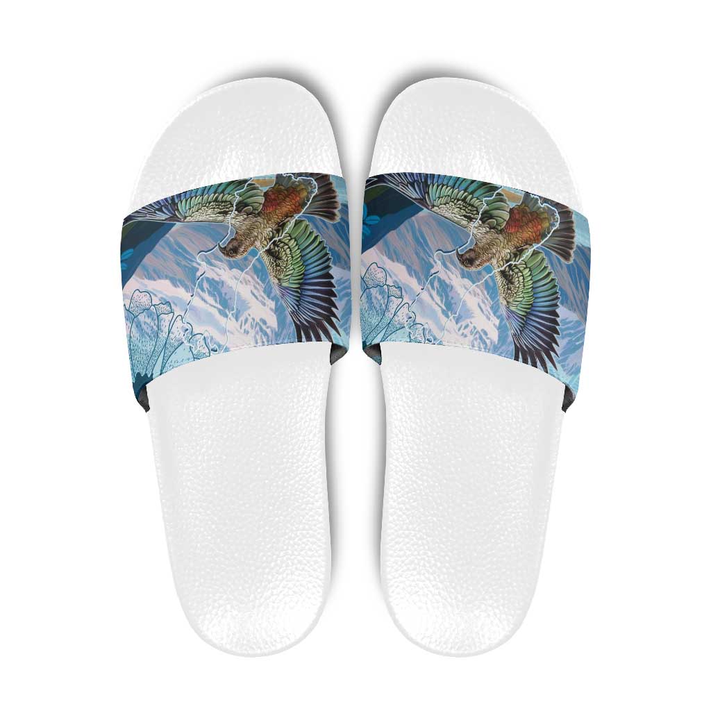 New Zealand South Island Slide Sandals Te Waipounamu Aoraki Kea Bird - Polynesian Pride