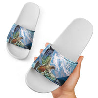 New Zealand South Island Slide Sandals Te Waipounamu Aoraki Kea Bird - Polynesian Pride