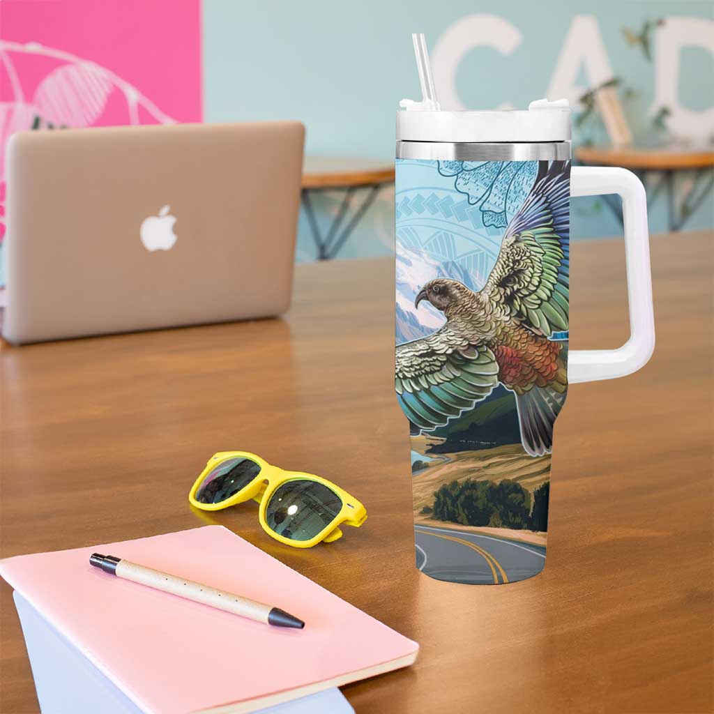 New Zealand South Island Tumbler With Handle Te Waipounamu Aoraki Kea Bird