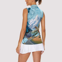New Zealand South Island Women Sleeveless Polo Shirt Te Waipounamu Aoraki Kea Bird LT14 - Polynesian Pride