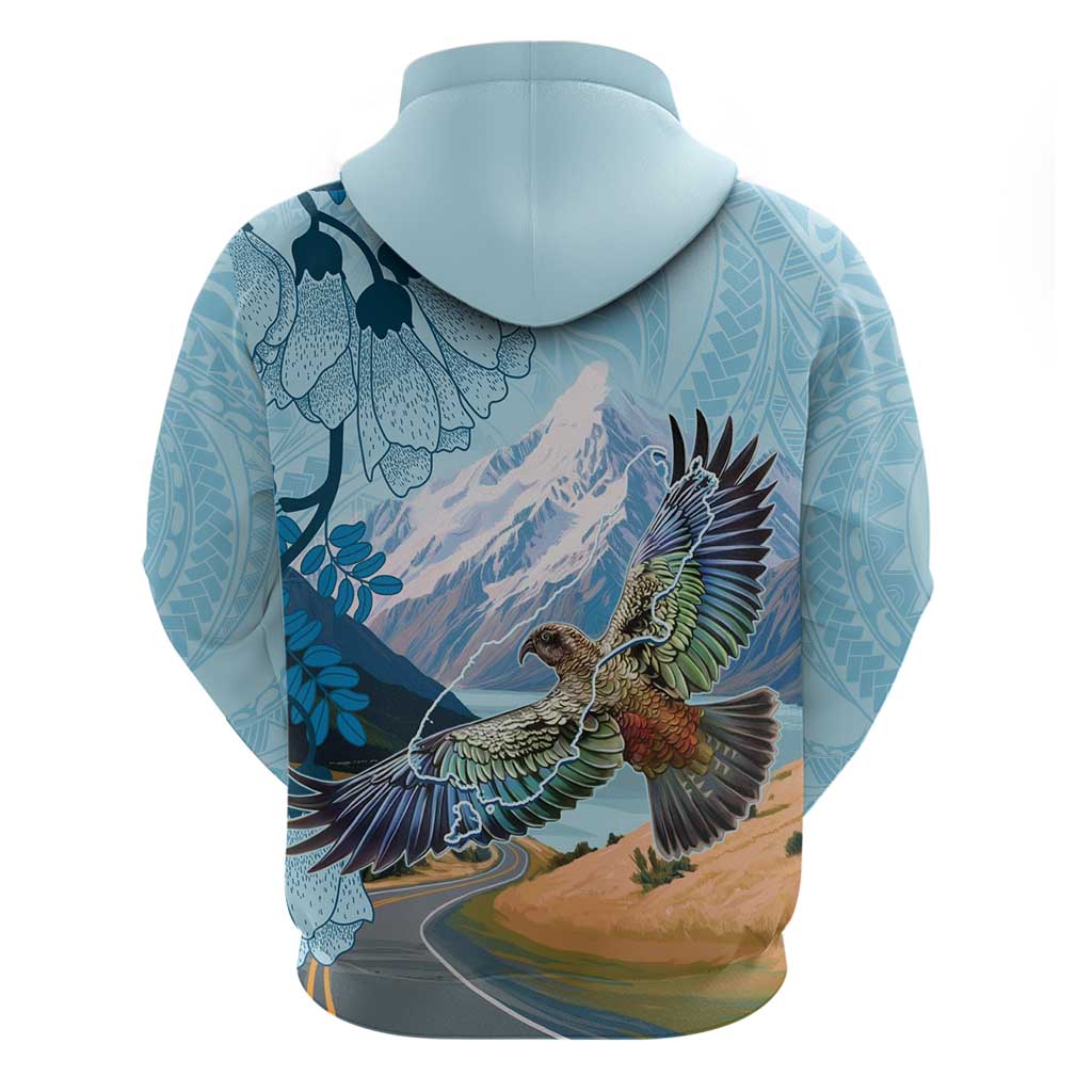New Zealand South Island Zip Hoodie Te Waipounamu Aoraki Kea Bird LT14 - Polynesian Pride