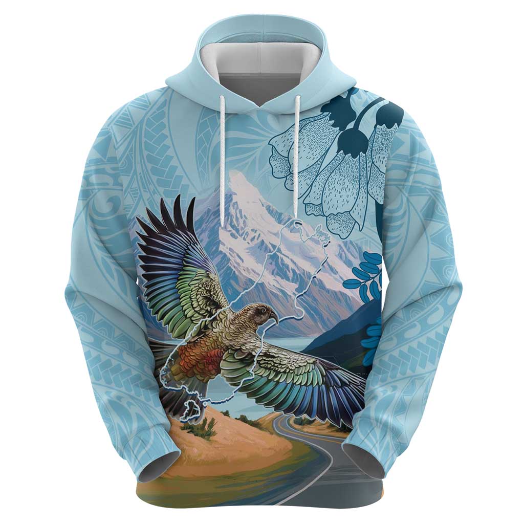 New Zealand South Island Zip Hoodie Te Waipounamu Aoraki Kea Bird LT14 - Polynesian Pride