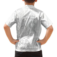 Polynesia Brain Cancer Awareness Family Matching Off Shoulder Short Dress and Hawaiian Shirt In May We Wear Grey