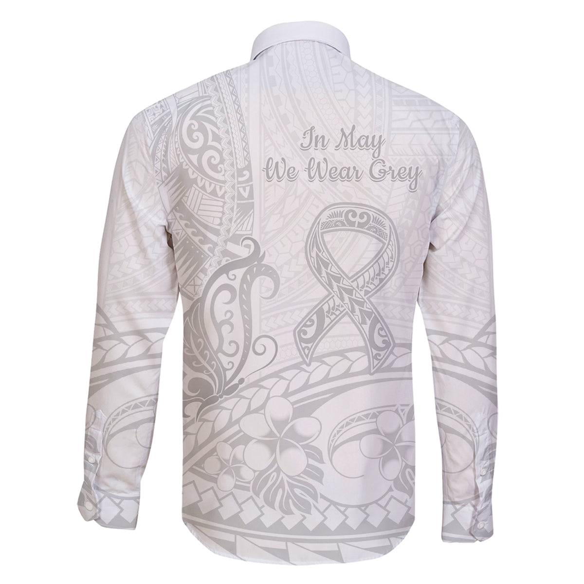 Polynesia Brain Cancer Awareness Family Matching Puletasi and Hawaiian Shirt In May We Wear Grey