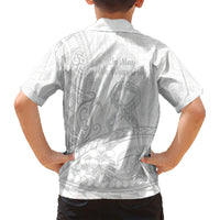 Polynesia Brain Cancer Awareness Family Matching Short Sleeve Bodycon Dress and Hawaiian Shirt In May We Wear Grey