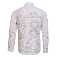 Polynesia Brain Cancer Awareness Family Matching Short Sleeve Bodycon Dress and Hawaiian Shirt In May We Wear Grey