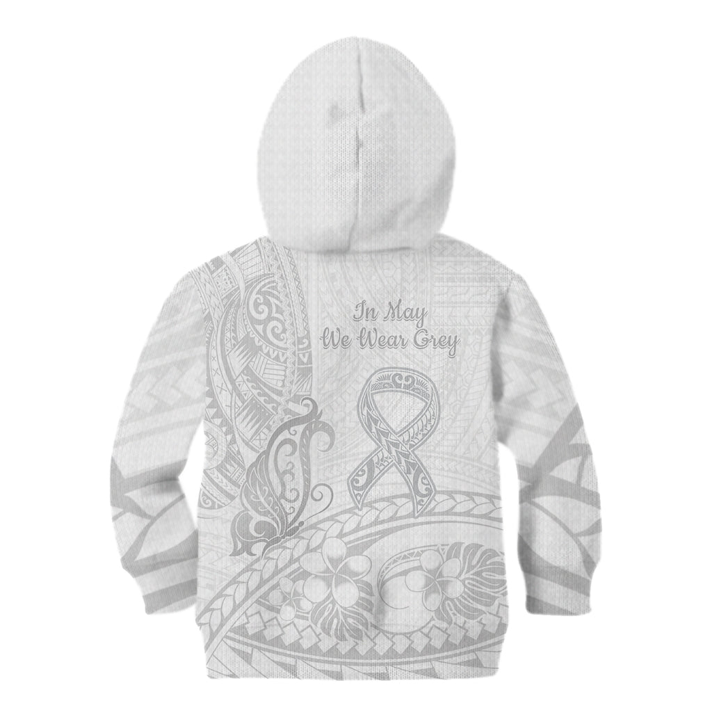 Polynesia Brain Cancer Awareness Kid Hoodie In May We Wear Grey