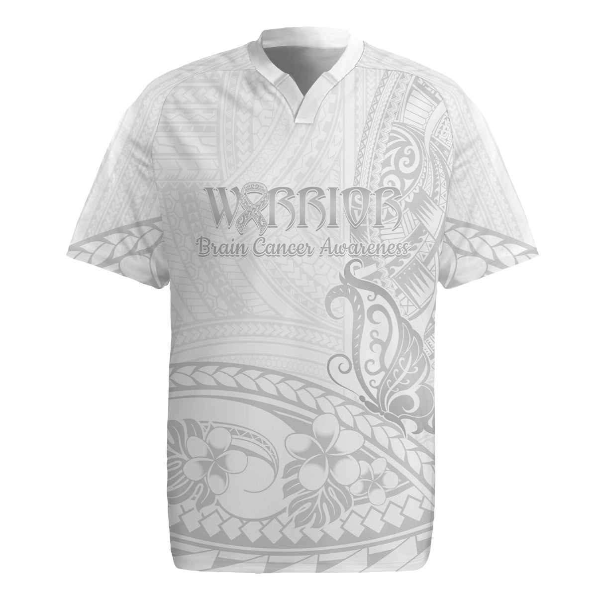 Polynesia Brain Cancer Awareness Rugby Jersey In May We Wear Grey