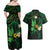 Polynesia Mental Health Awareness Couples Matching Off Shoulder Maxi Dress and Hawaiian Shirt Green Ribbon Be Kind To Your Mind