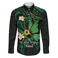 Polynesia Mental Health Awareness Family Matching Puletasi and Hawaiian Shirt Green Ribbon Be Kind To Your Mind