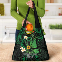 Polynesia Mental Health Awareness Grocery Bag Green Ribbon Be Kind To Your Mind