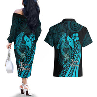 Polynesia World Ovarian Cancer Day Couples Matching Off The Shoulder Long Sleeve Dress and Hawaiian Shirt You Matter Polynesian Women