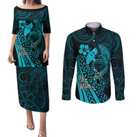 Polynesia World Ovarian Cancer Day Couples Matching Puletasi and Long Sleeve Button Shirt You Matter Polynesian Women