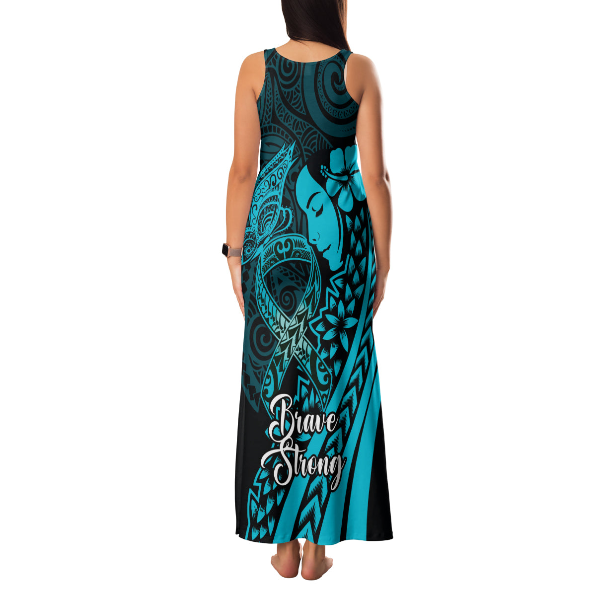 Polynesia World Ovarian Cancer Day Family Matching Tank Maxi Dress and Hawaiian Shirt You Matter Polynesian Women