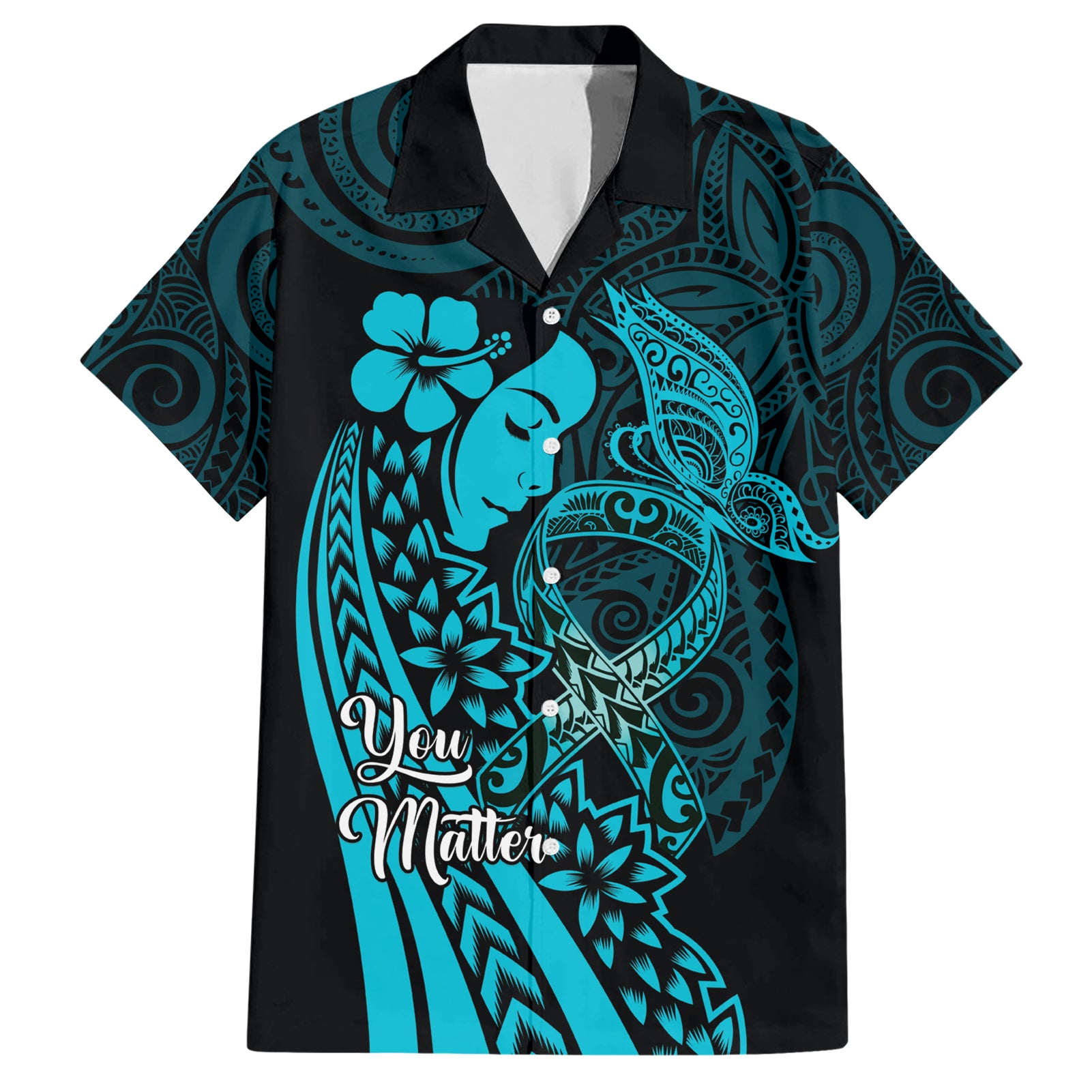 Polynesia World Ovarian Cancer Day Hawaiian Shirt You Matter Polynesian Women