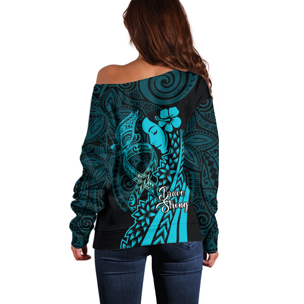 Polynesia World Ovarian Cancer Day Off Shoulder Sweater You Matter Polynesian Women