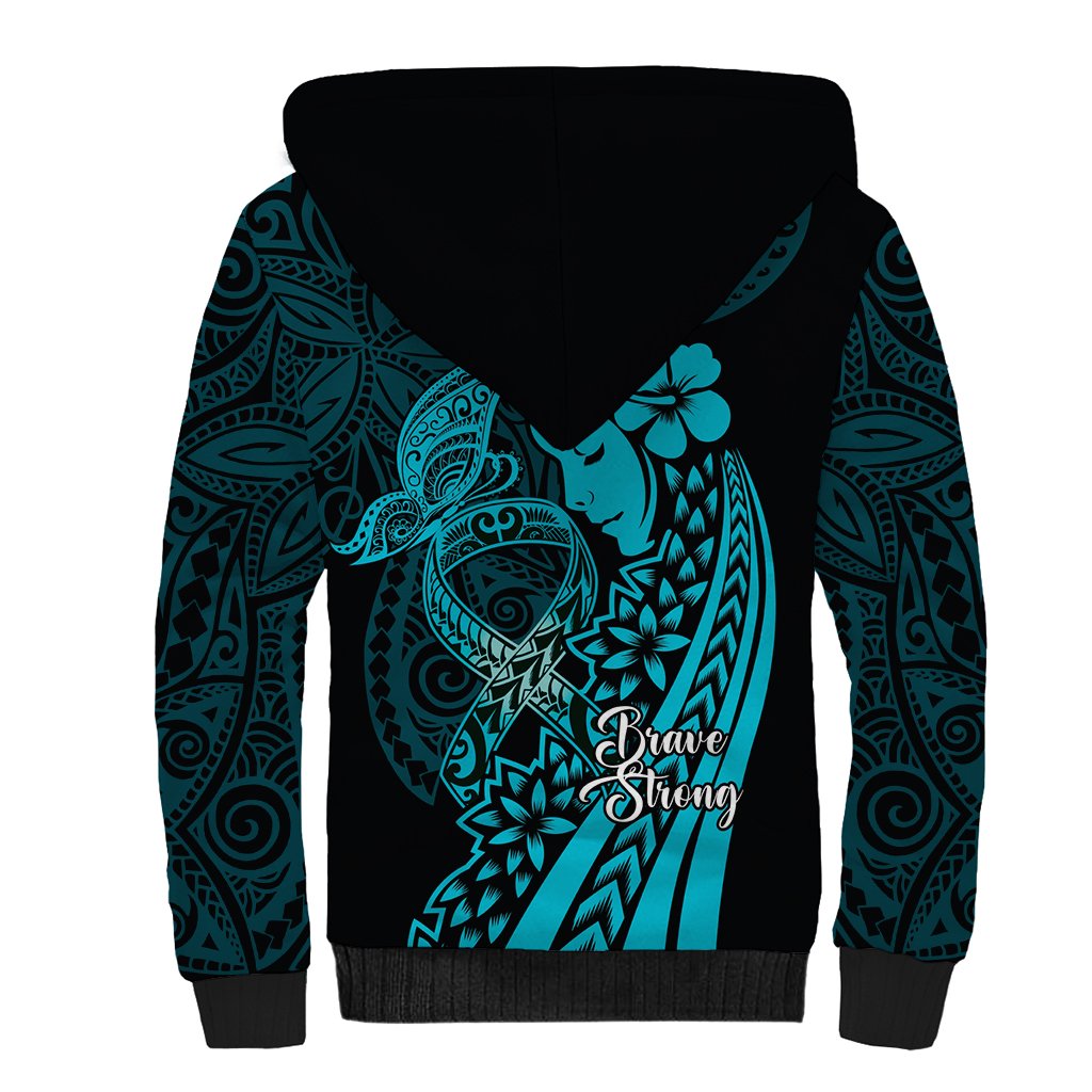Polynesia World Ovarian Cancer Day Sherpa Hoodie You Matter Polynesian Women