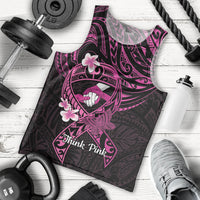 Polynesia Breast Cancer Awareness Men Tank Top Pink Ribbon No One Fights Alone - Black