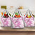 Polynesia Breast Cancer Awareness Grocery Bag Pink Ribbon No One Fights Alone - White