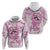 Polynesia Breast Cancer Awareness Hoodie Pink Ribbon No One Fights Alone - White