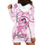 Polynesia Breast Cancer Awareness Hoodie Dress Pink Ribbon No One Fights Alone - White