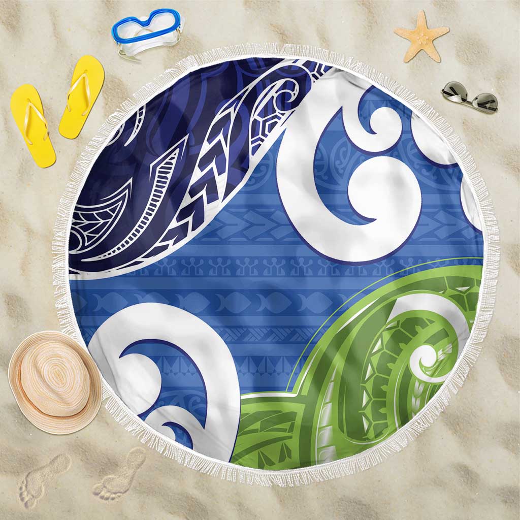Southland New Zealand Beach Blanket Maori Koru Flag Color