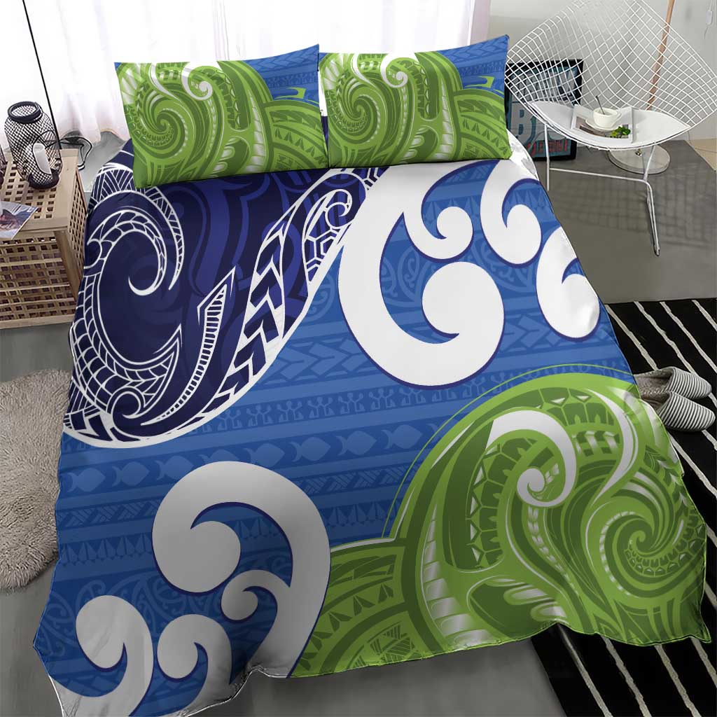 Southland New Zealand Bedding Set Maori Koru Flag Color