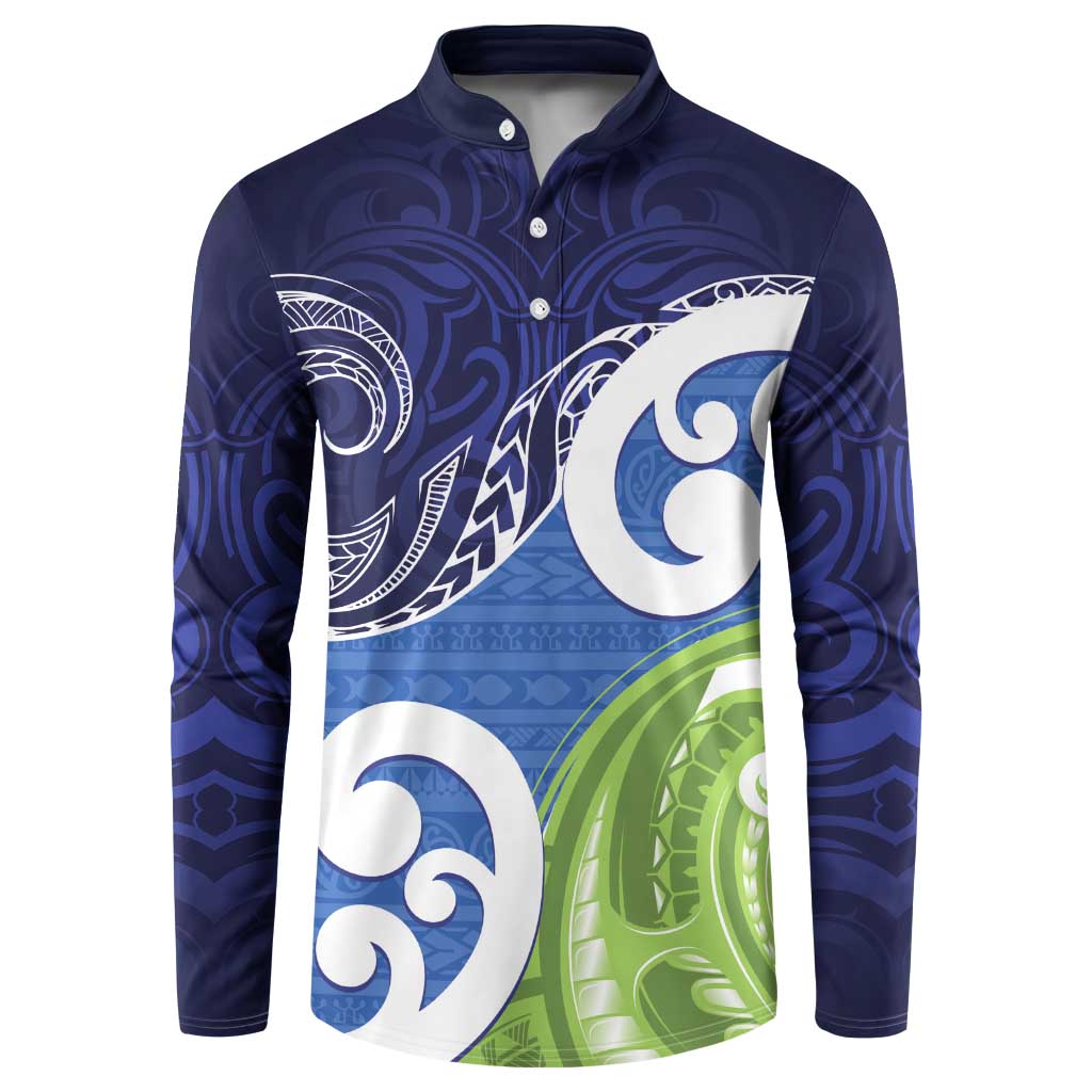 Southland New Zealand Button Sweatshirt Maori Koru Flag Color