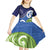 Southland New Zealand Kid Short Sleeve Dress Maori Koru Flag Color