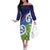 Southland New Zealand Off The Shoulder Long Sleeve Dress Maori Koru Flag Color
