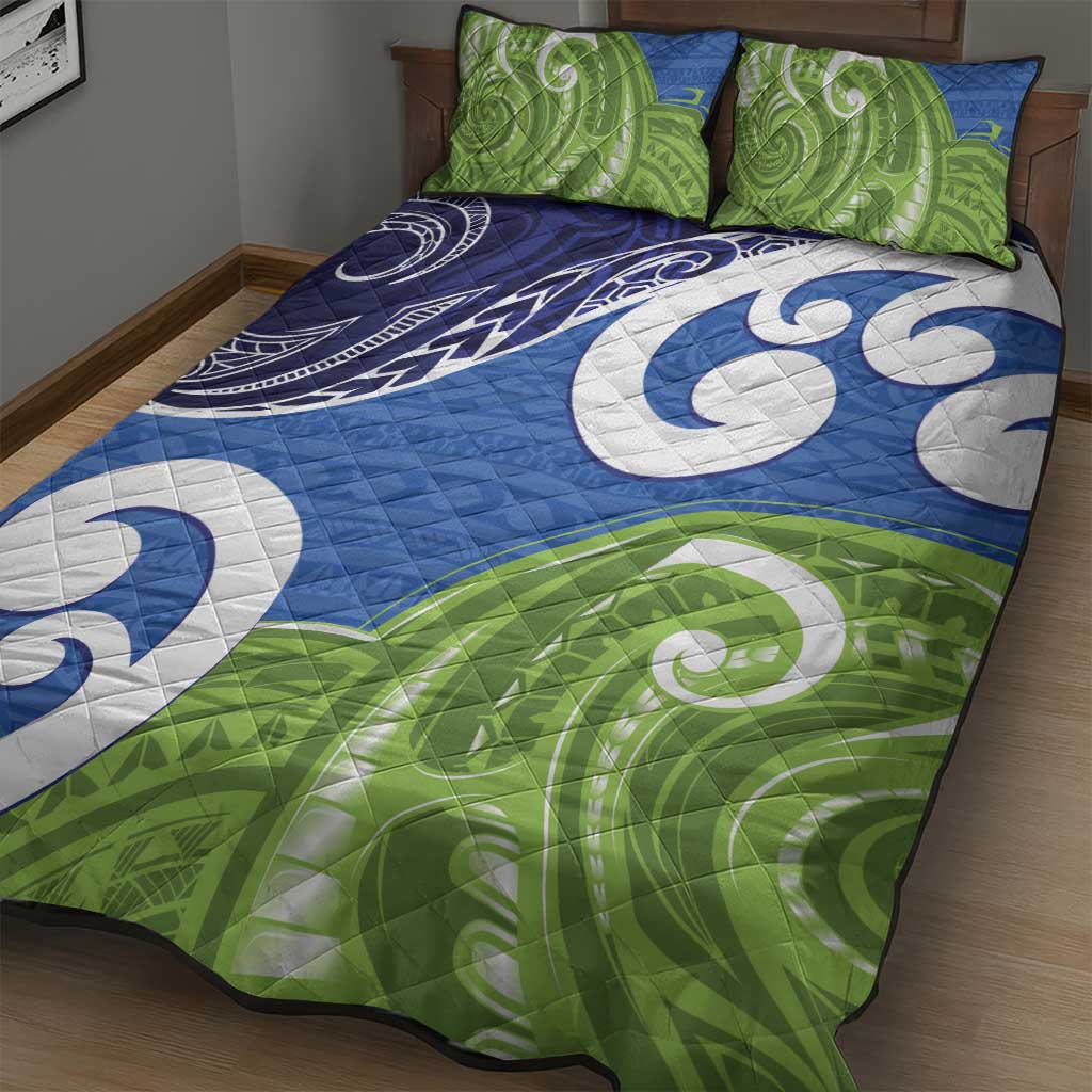 Southland New Zealand Quilt Bed Set Maori Koru Flag Color