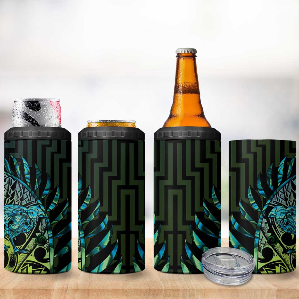 Southland Takehe Pounama 4 in 1 Can Cooler Tumbler Aotearoa Poutama Paua Shell Fern
