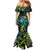 Southland Takehe Pounama Family Matching Mermaid Dress and Hawaiian Shirt Aotearoa Poutama Paua Shell Fern