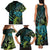 Southland Takehe Pounama Family Matching Tank Maxi Dress and Hawaiian Shirt Aotearoa Poutama Paua Shell Fern
