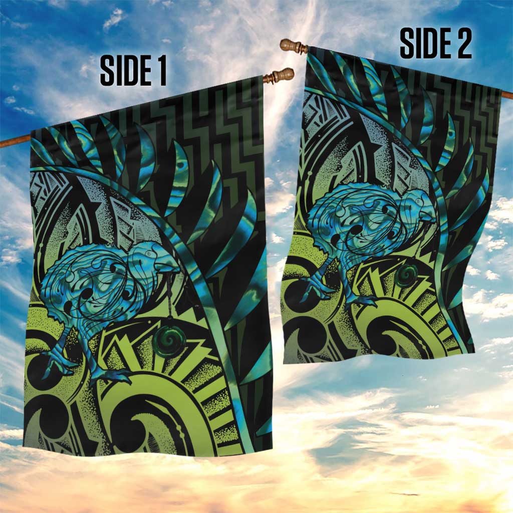 Southland Takehe Pounama Garden Flag Aotearoa Poutama Paua Shell Fern