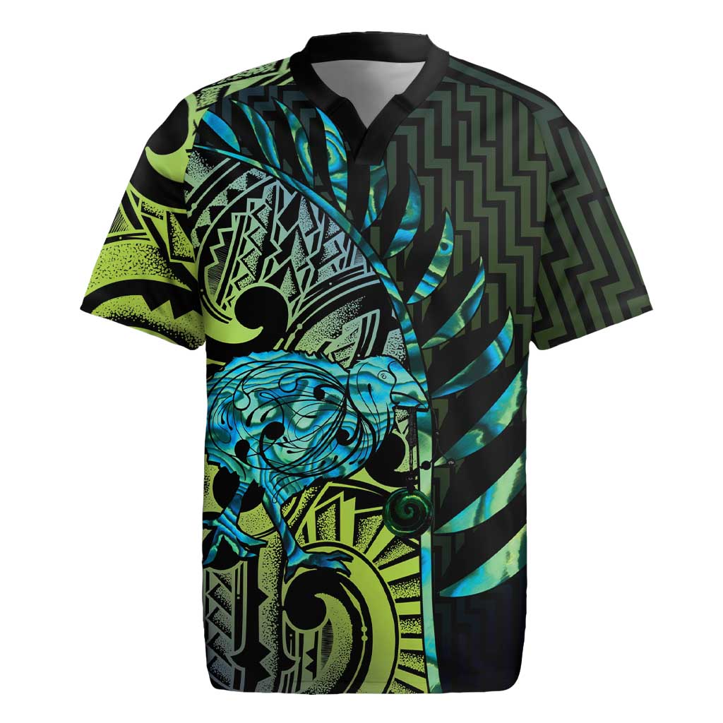 Southland Takehe Pounama Rugby Jersey Aotearoa Poutama Paua Shell Fern LT14 Black - Polynesian Pride