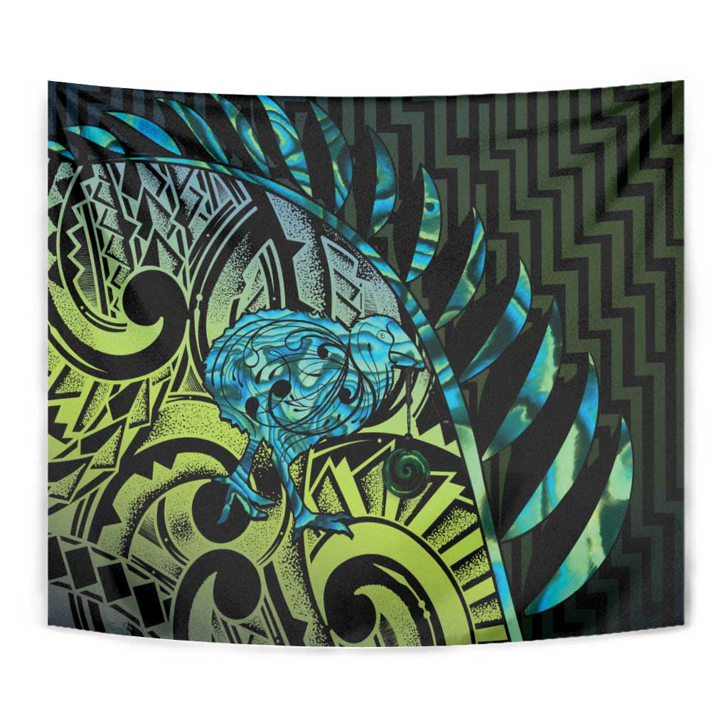 Southland Takehe Pounama Tapestry Aotearoa Poutama Paua Shell Fern