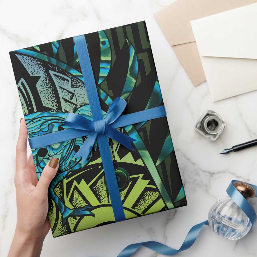 Southland Takehe Pounama Wrapping Paper Aotearoa Poutama Paua Shell Fern - Polynesian Pride