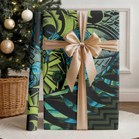 Southland Takehe Pounama Wrapping Paper Aotearoa Poutama Paua Shell Fern - Polynesian Pride