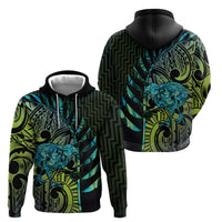 Southland Takehe Pounama Zip Hoodie Aotearoa Poutama Paua Shell Fern