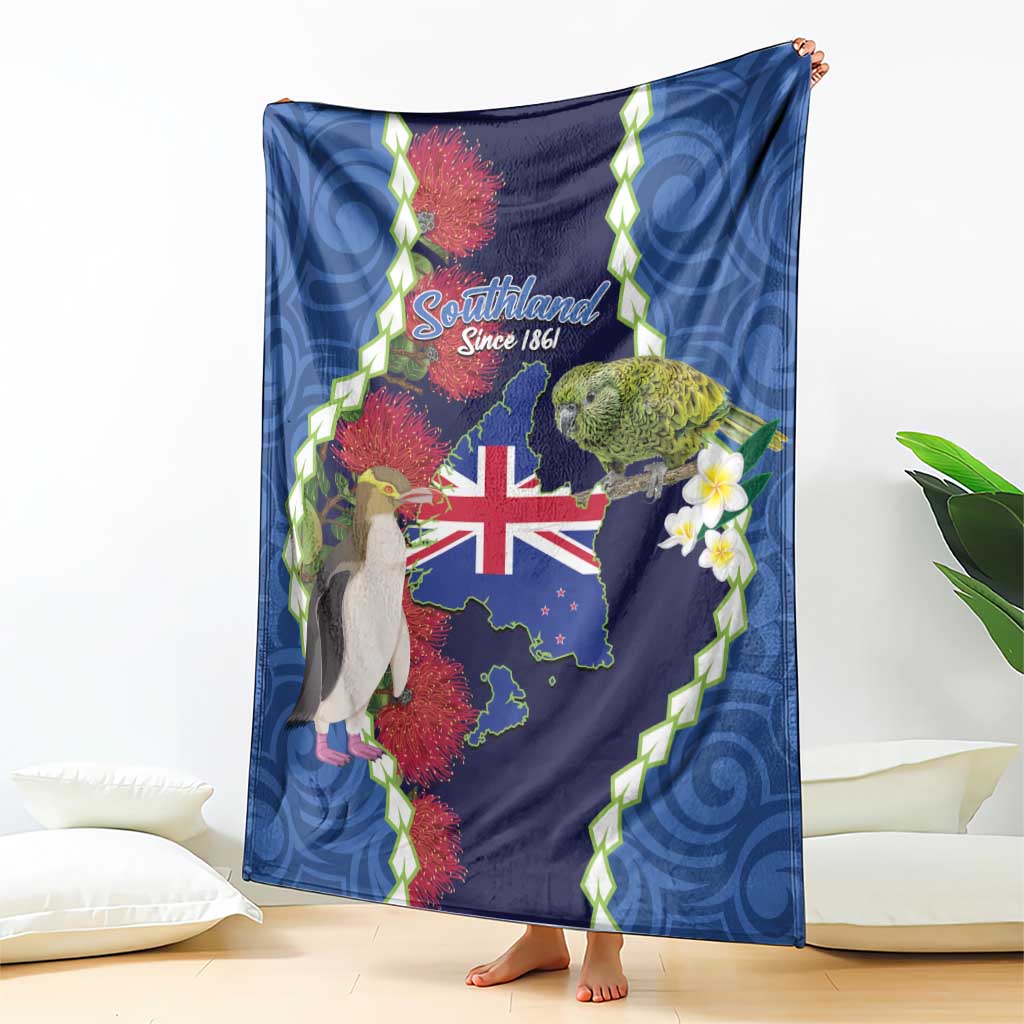 Southland Anniversary Day Blanket Murihiku 1861 Maori Bird Mix Pohutukawa