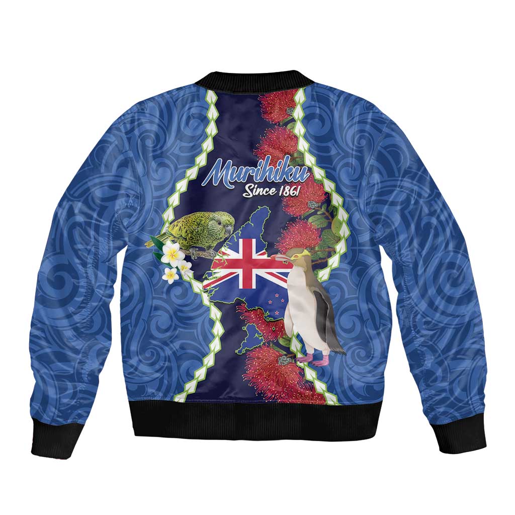 Southland Anniversary Day Bomber Jacket Murihiku 1861 Maori Bird Mix Pohutukawa LT14 - Polynesian Pride