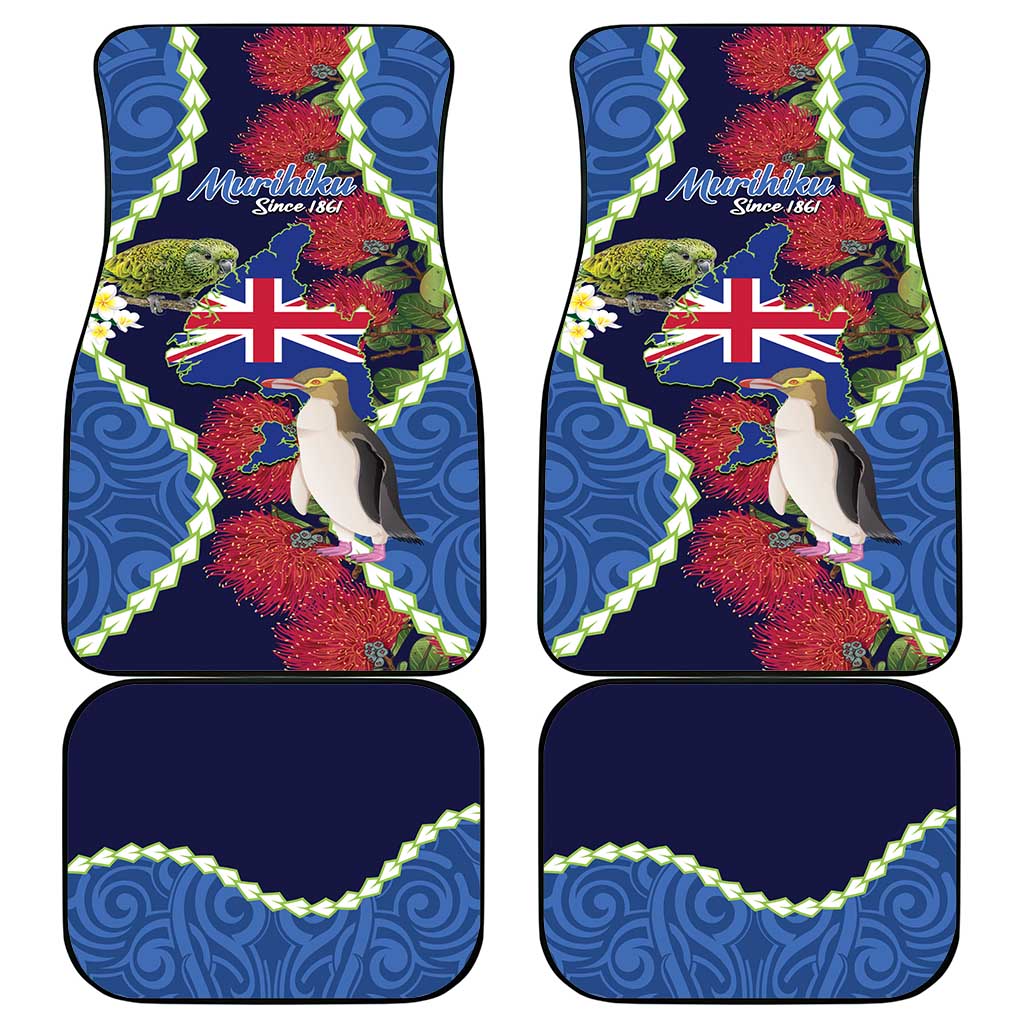 Southland Anniversary Day Car Mats Murihiku 1861 Maori Bird Mix Pohutukawa