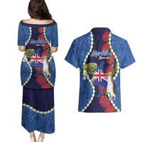 Southland Anniversary Day Couples Matching Puletasi and Hawaiian Shirt Murihiku 1861 Maori Bird Mix Pohutukawa LT14 - Polynesian Pride
