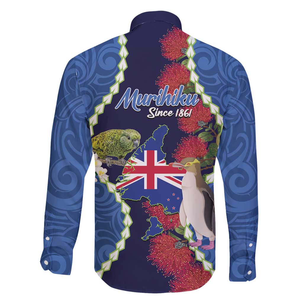 Southland Anniversary Day Family Matching Mermaid Dress and Hawaiian Shirt Murihiku 1861 Maori Bird Mix Pohutukawa LT14 - Polynesian Pride