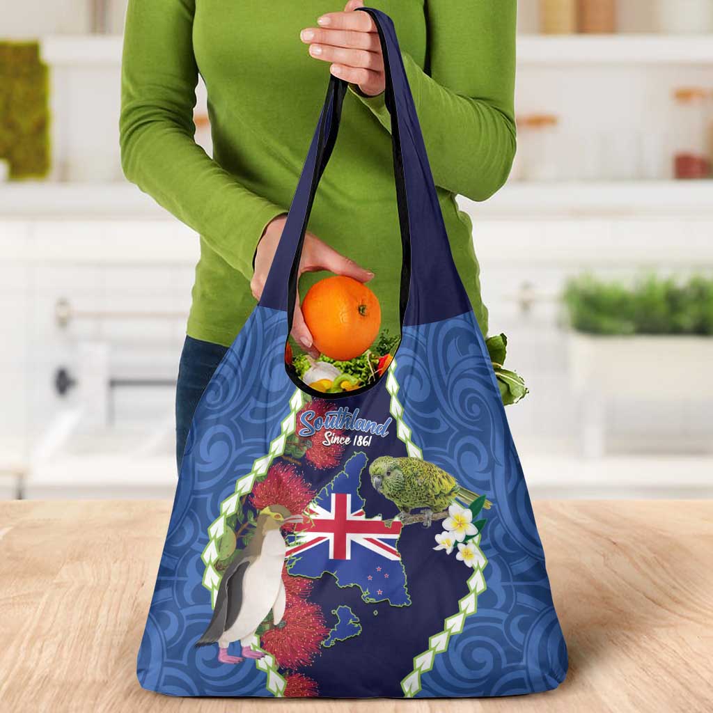 Southland Anniversary Day Grocery Bag Murihiku 1861 Maori Bird Mix Pohutukawa