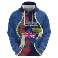 Southland Anniversary Day Hoodie Murihiku 1861 Maori Bird Mix Pohutukawa