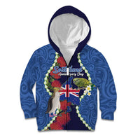 Southland Anniversary Day Kid Hoodie Murihiku 1861 Maori Bird Mix Pohutukawa