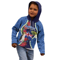 Southland Anniversary Day Kid Hoodie Murihiku 1861 Maori Bird Mix Pohutukawa